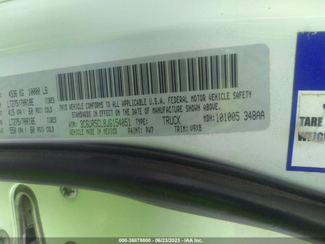 3C6UR5CL8JG154051 RAM 2500 Tradesman