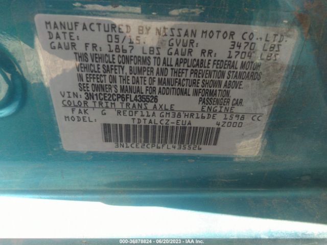3N1CE2CP6FL435526 Nissan Versa Note S Plus