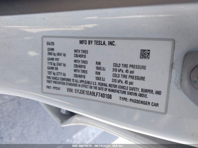 5YJ3E1EA9LF740108 Tesla Model 3 Standard Range