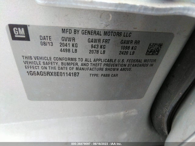 1G6AG5RX8E0114187 Cadillac Ats Standard Awd