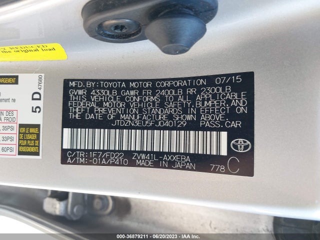 Toyota Prius V Two/five/three/four 2015 JTDZN3EU5FJ040129 Image 9