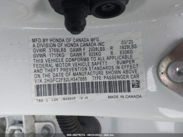 2HGFC2F82LH547685 Honda Civic Sedan Sport