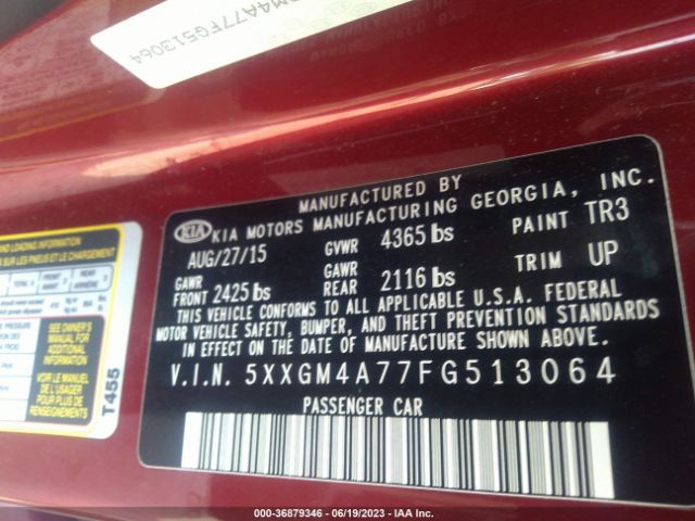 5XXGM4A77FG513064 KIA Optima Lx