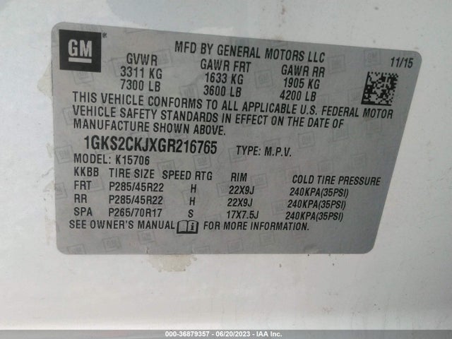 GMC YUKON DENALI 2016 1GKS2CKJXGR216765 Image 9