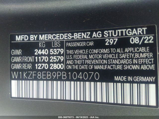 W1KZF8EB9PB104070 Mercedes-Benz E-class E 350