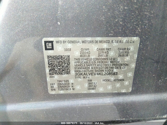 GMC Terrain Slt 2019 3GKALVEV4KL208583 Image 9