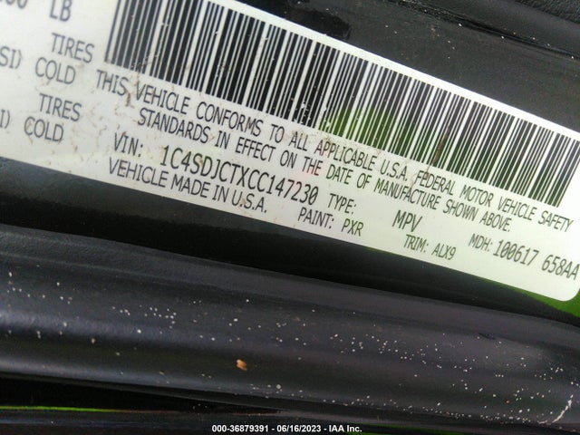 2012 DODGE DURANGO R/T VIN: 1C4SDJCTXCC147230
