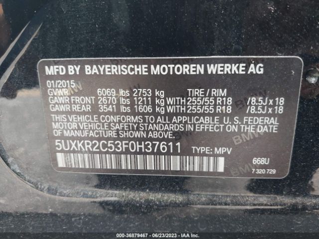 5UXKR2C53F0H37611 BMW X5 Sdrive35i