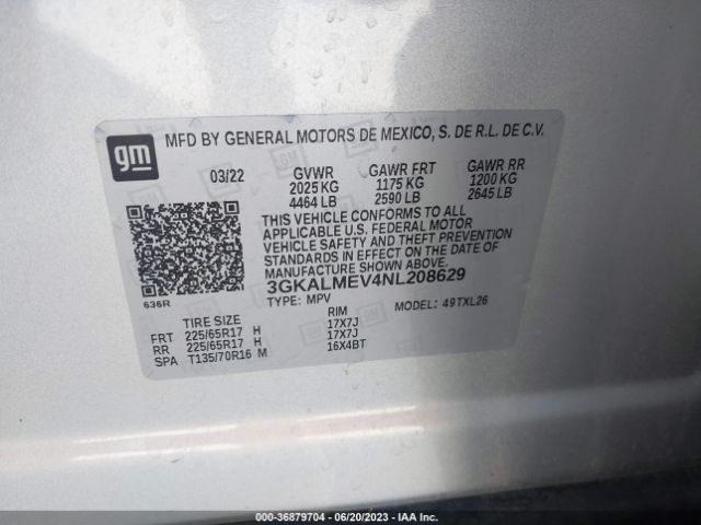 3GKALMEV4NL208629 GMC Terrain Sle