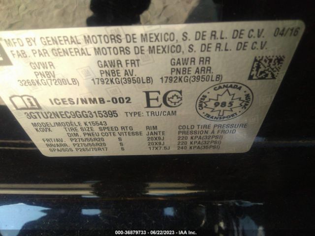 3GTU2NEC9GG315395 GMC Sierra 1500 Slt