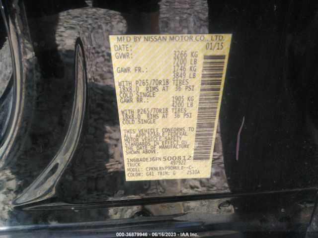 1N6BA0EJ6FN500812 Nissan TITAN S