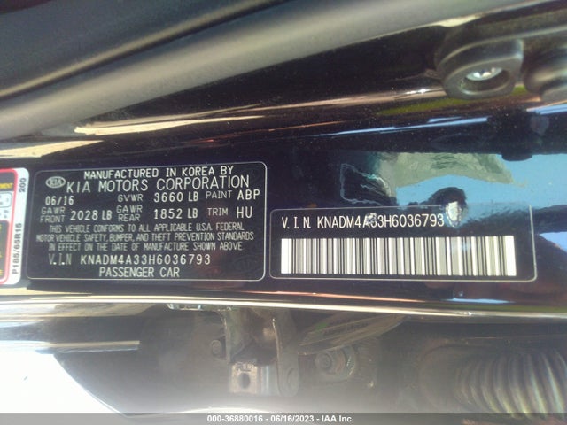 KIA RIO LX 2017 KNADM4A33H6036793 Image 10