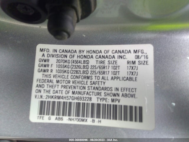 Honda CR-V EX 2016 2HKRM4H57GH693228 Image 9