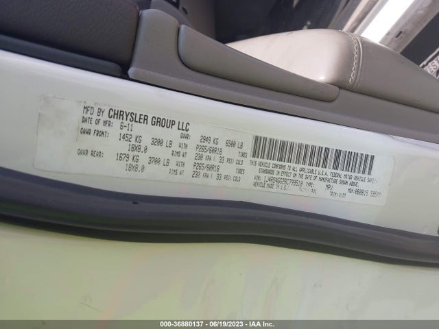 2011 JEEP GRAND CHEROKEE LAREDO VIN: 1J4RS4GG2BC739510