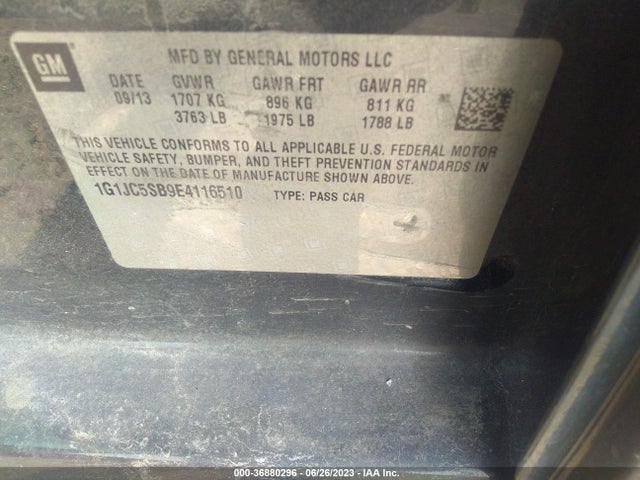 Chevrolet SONIC LT 2014 1G1JC5SB9E4116510 Image 9