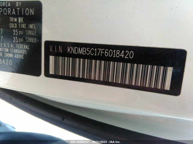 2015 KIA SEDONA LX VIN: KNDMB5C17F6018420