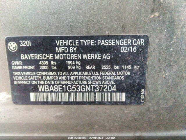 WBA8E1G53GNT37204 BMW 3 Series 320i