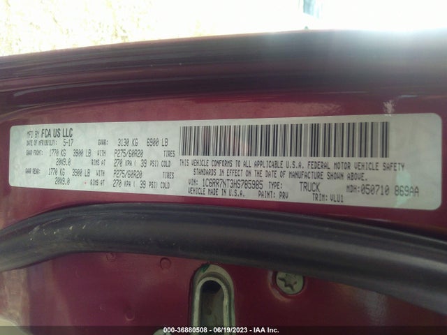 1C6RR7NT3HS785985 RAM 1500 Laramie