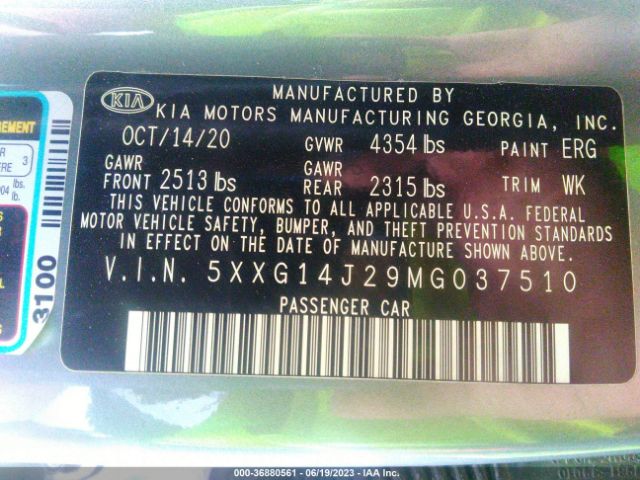 5XXG14J29MG037510 KIA K5 LXS