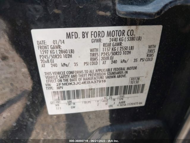 2FMDK3JC4EBA37916 Ford EDGE SEL