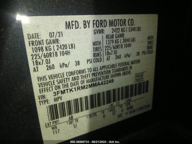 3FMTK1RM2MMA42249 Ford Mustang Mach-e Select