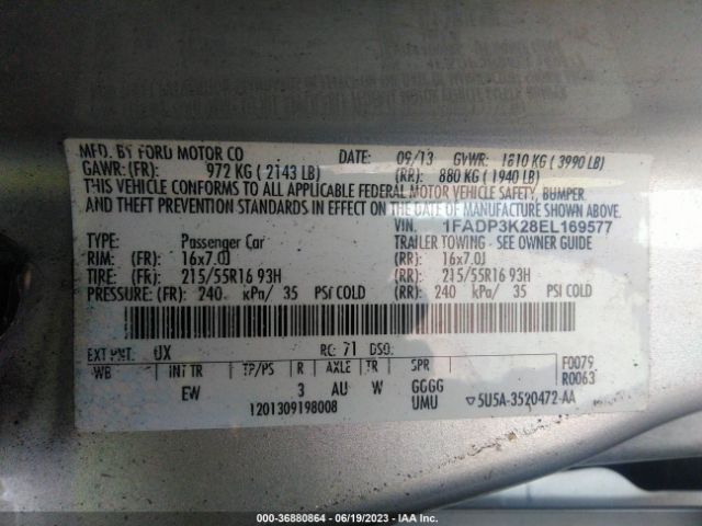 1FADP3K28EL169577 Ford FOCUS SE