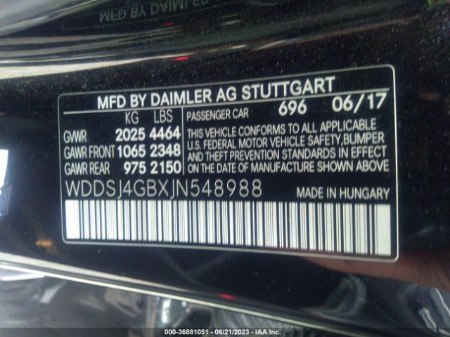 WDDSJ4GBXJN548988 Mercedes-Benz Cla Cla 250