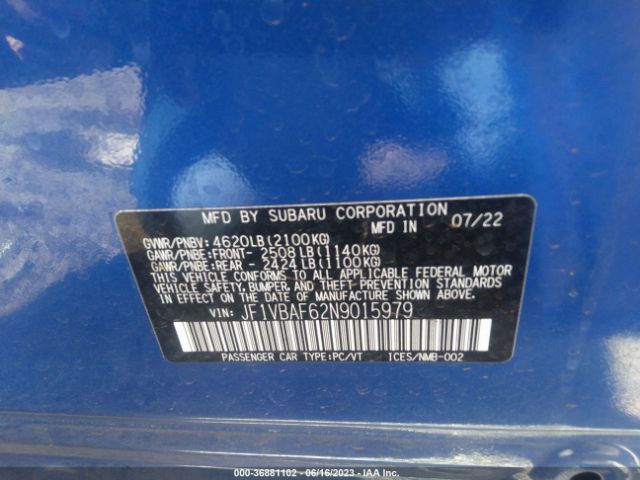 JF1VBAF62N9015979 Subaru Wrx Premium