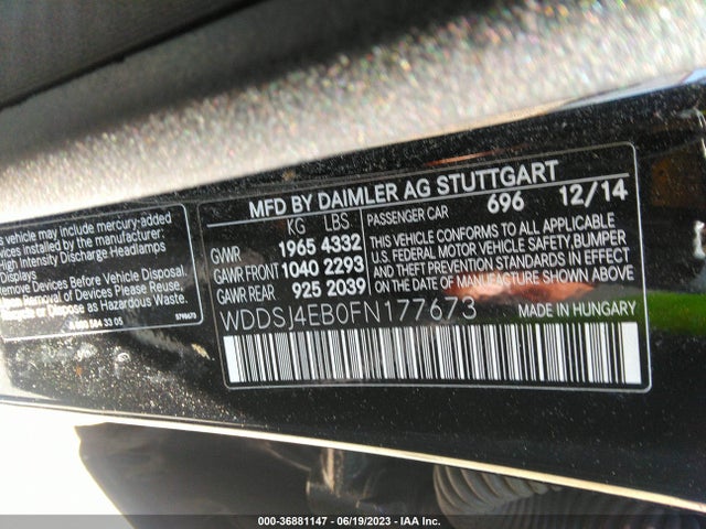 WDDSJ4EB0FN177673 Mercedes-Benz Cla-class Cla 250