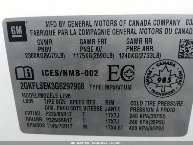 2GKFLSEK3G6297908 GMC Terrain Sle