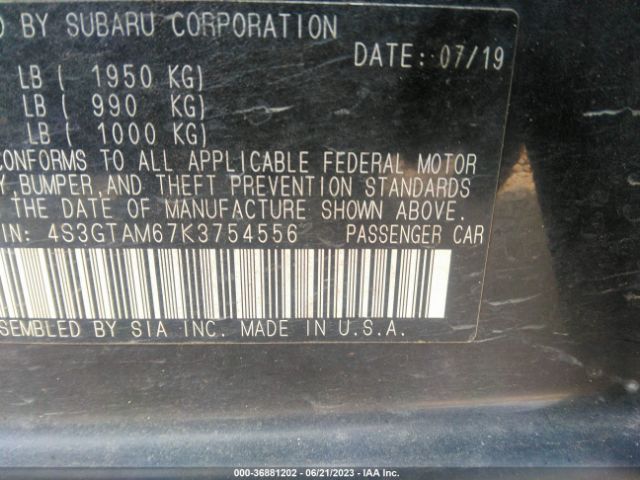 4S3GTAM67K3754556 Subaru Impreza Sport