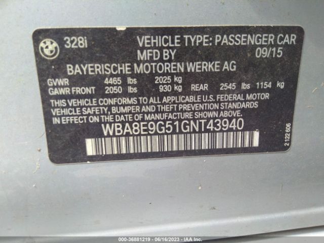 WBA8E9G51GNT43940 BMW 3 Series 328i
