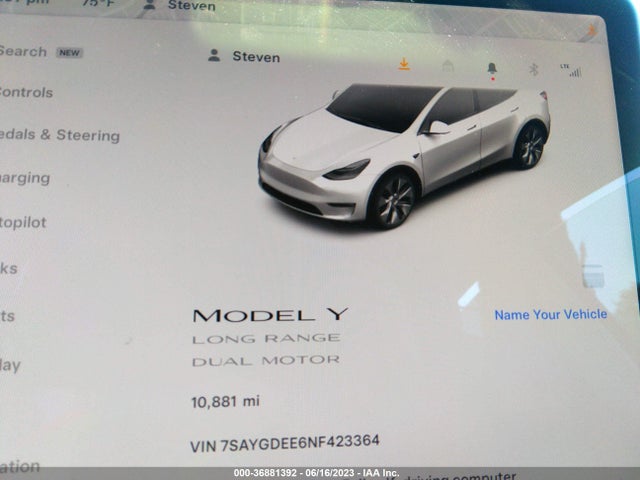 Tesla Model Y Long Range 2022 7SAYGDEE6NF423364 Image 7