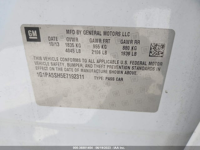 Chevrolet CRUZE LS 2014 1G1PA5SH5E7192311 Image 14