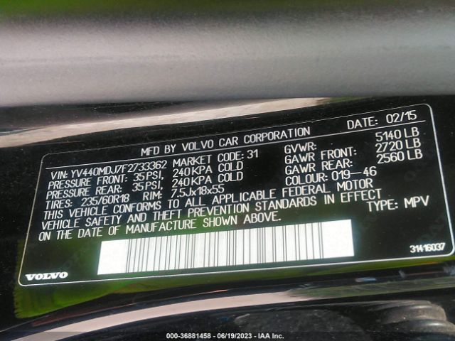 YV440MDJ7F2733362 Volvo Xc60 T5 Drive-e