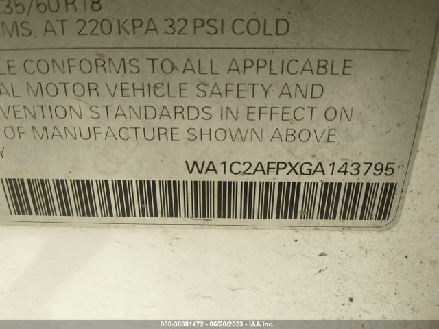 WA1C2AFPXGA143795 Audi Q5 PREMIUM