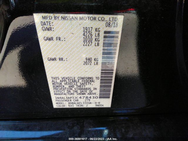 1N4AL3AP3JC478430 Nissan Altima 2.5 Sr