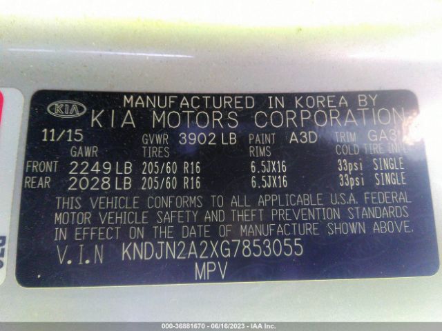 KNDJN2A2XG7853055 KIA Soul Base