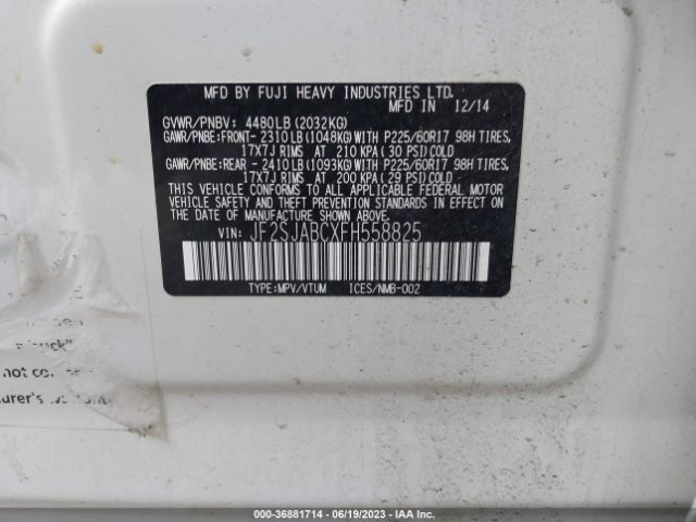 JF2SJABCXFH558825 Subaru Forester 2.5i