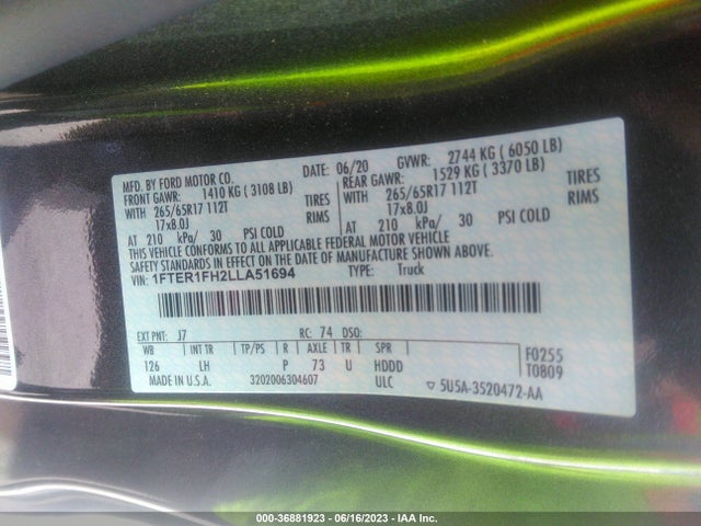 1FTER1FH2LLA51694 Ford Ranger Xlt