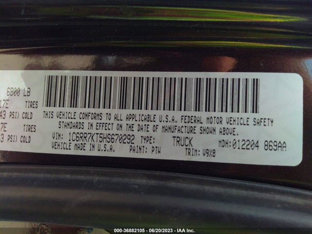 1C6RR7KT5HS670292 RAM 1500 Tradesman