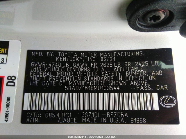 58ADZ1B18MU103544 Lexus Es Es 350