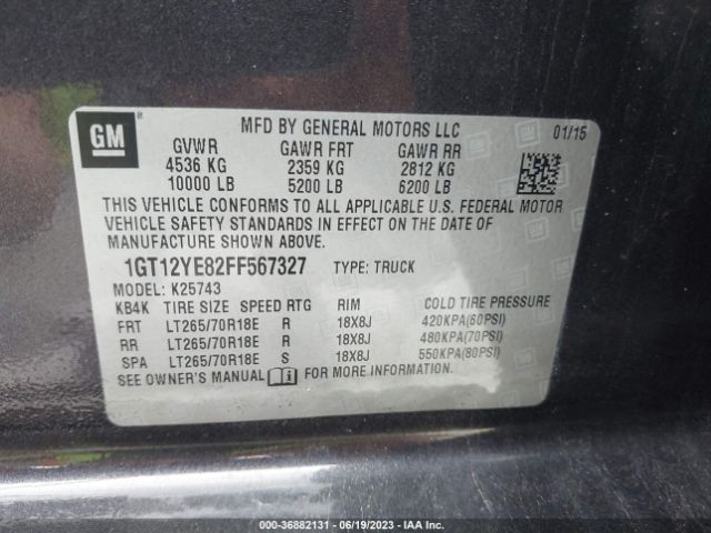 1GT12YE82FF567327 GMC Sierra 2500hd Sle