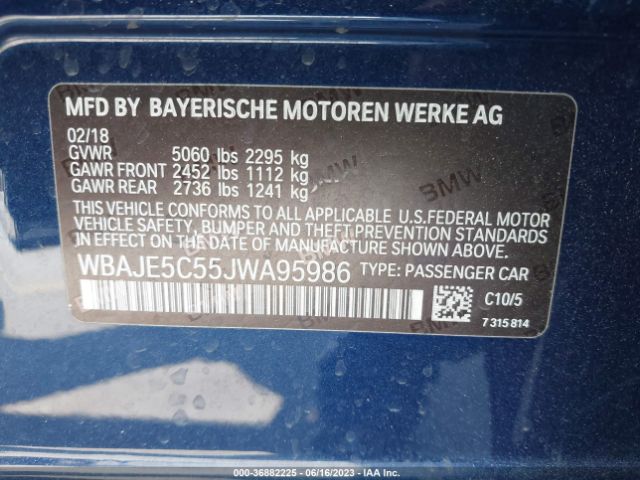 WBAJE5C55JWA95986 BMW 5 Series 540i