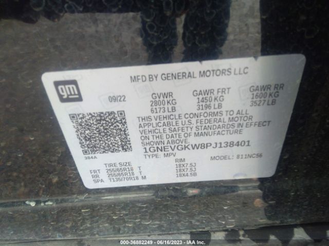 Chevrolet Traverse Lt Cloth 2023 1GNEVGKW8PJ138401 Image 16