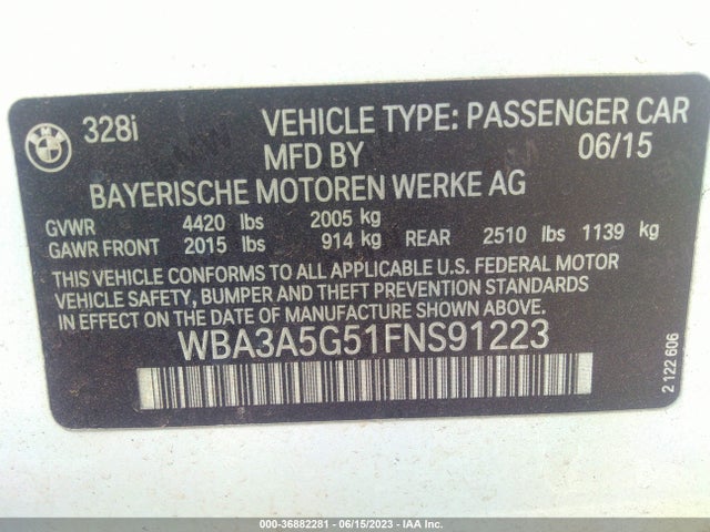 BMW 3 Series 328i 2015 WBA3A5G51FNS91223 Image 9