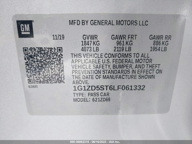 Chevrolet MALIBU LT 2020 1G1ZD5ST6LF061332 Image 9