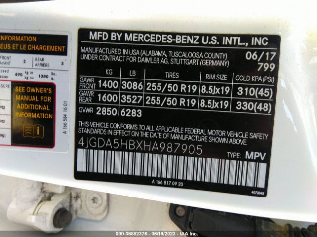4JGDA5HBXHA987905 Mercedes-Benz Gle Gle 350
