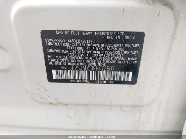 JF2SJADC8FH472507 Subaru Forester 2.5i Premium