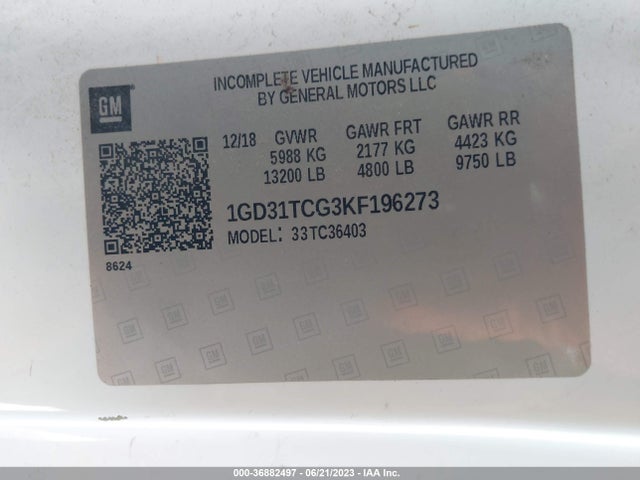 2019 GMC Sierra 3500HD, VIN: 1GD31TCG3KF196273